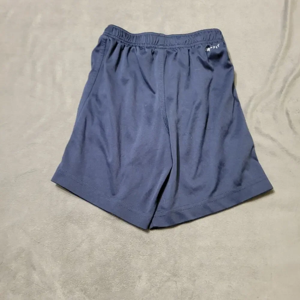 Nike Dri-Fit Boys Basketball Shorts Size 7 Long Blue Comfort Stretch Pull On Tie